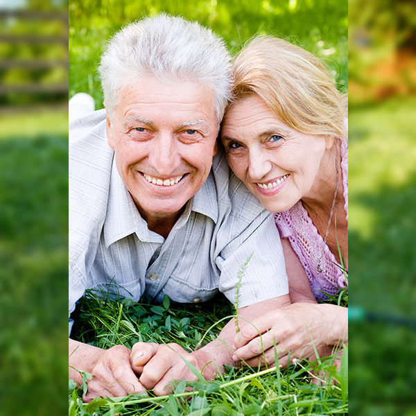 Old couple lying